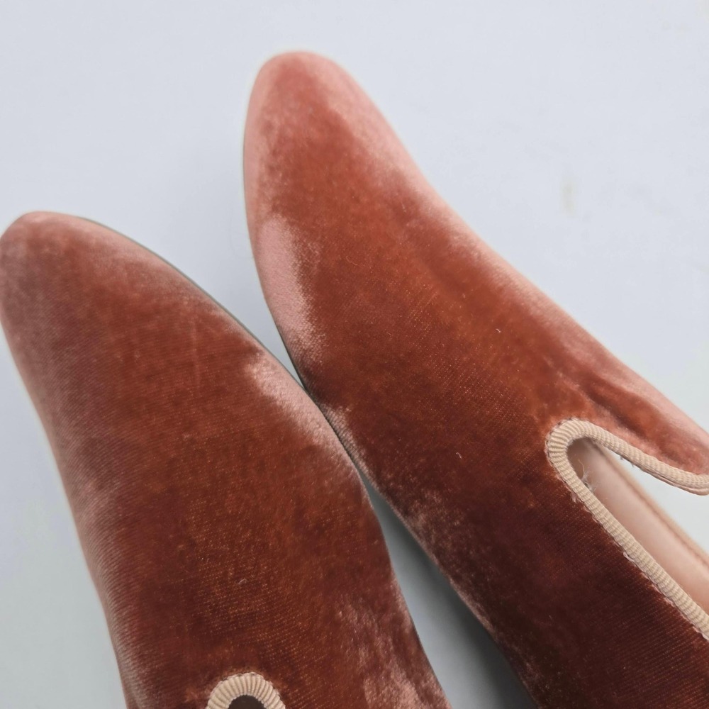 Birdies The Starling Velvet Loafers Rust Terra Cotta Smoking Slippers Womens 9.5 - Picture 7 of 15